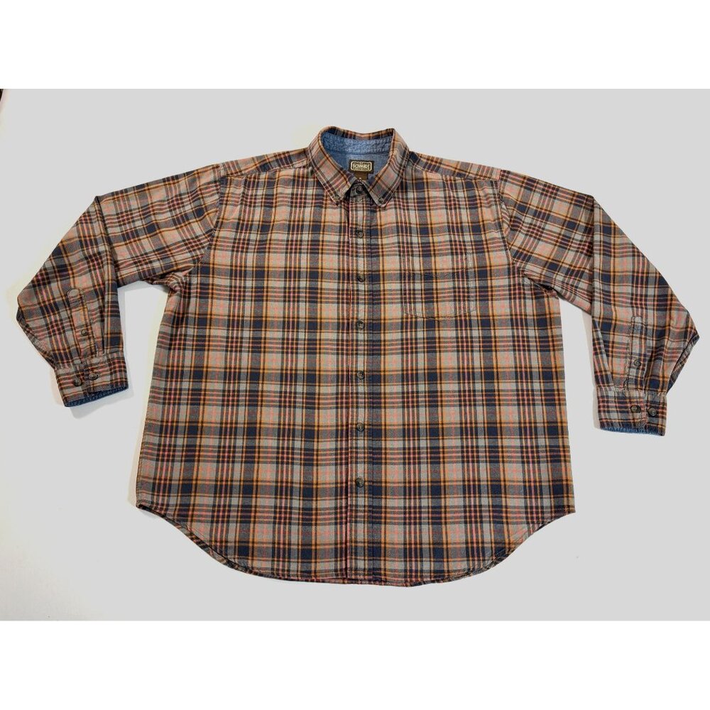 C.E. Schmidt Workwear XL Plaid Flannel Shirt Cotton Button Down Long Sleeve Fall